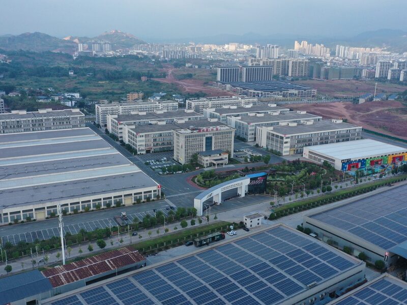 Aerial view of the footwear production campus