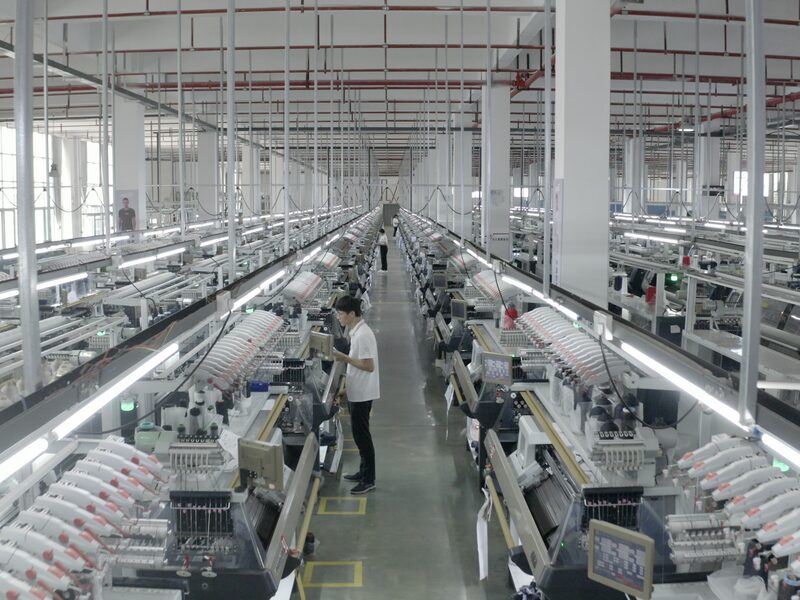 Wide view of a large production hall