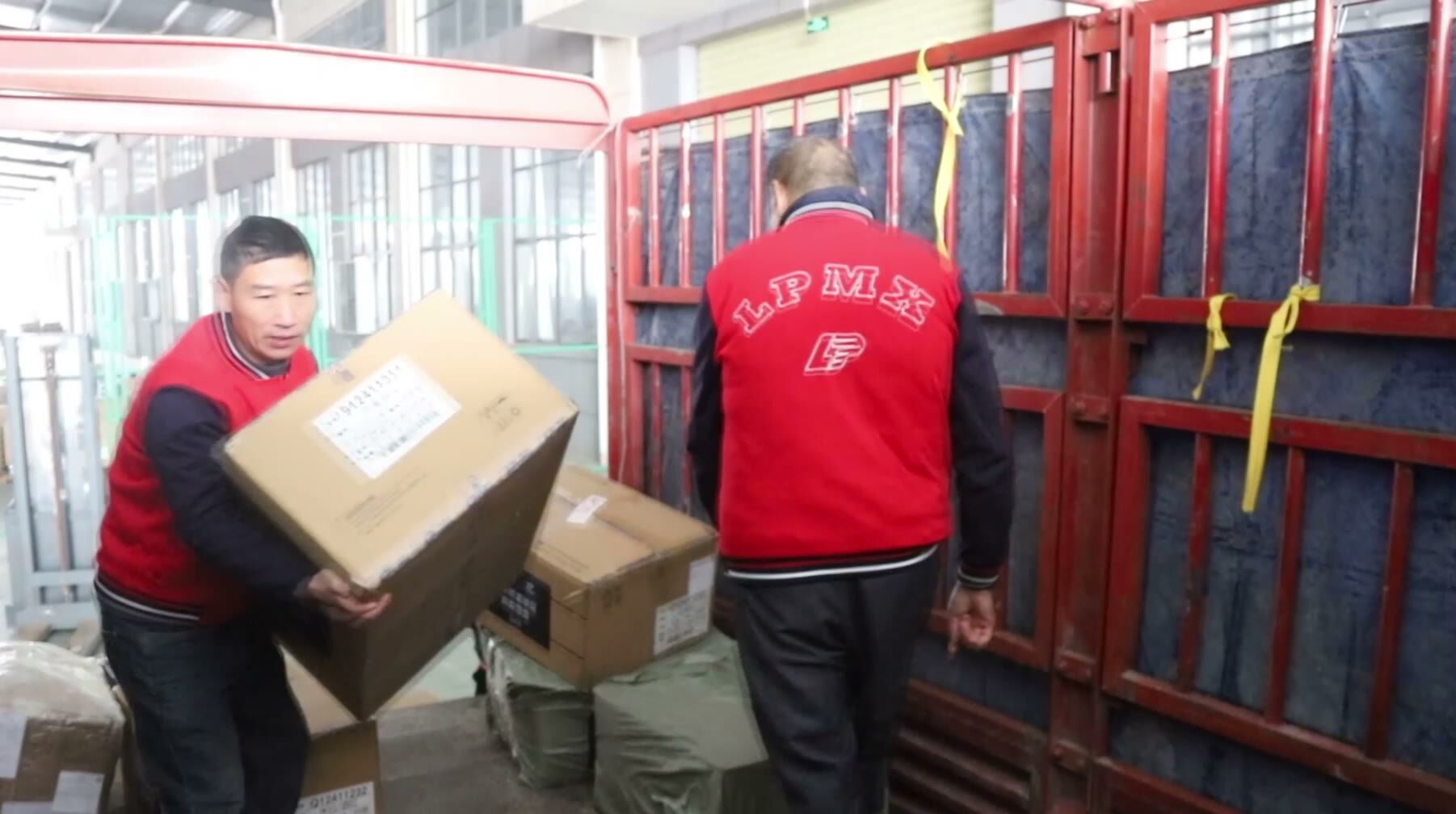Branded cartons loaded for shipment at our long-term manufacturing partner's campus
